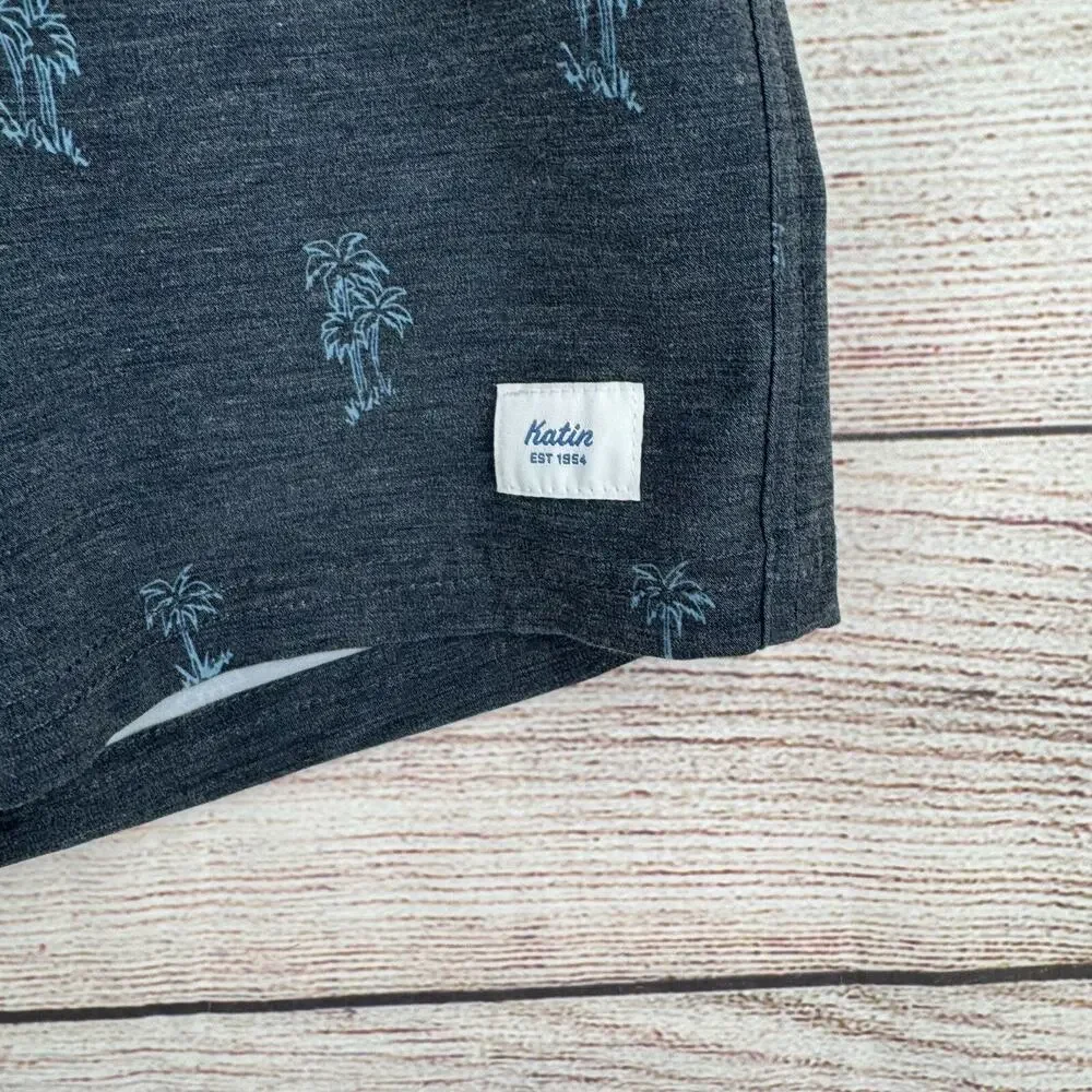 Katin Tropical Print Board Shorts Men's Size‎ 29 Gray/Blue Tie Closure
